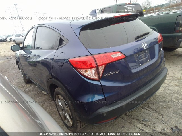 3CZRU6H5XGM752398 - 2016 HONDA HR-V EX BLUE photo 3