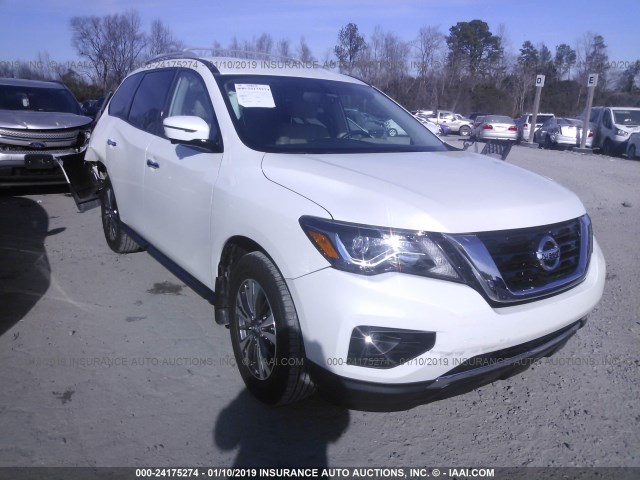 5N1DR2MN4HC620025 - 2017 NISSAN PATHFINDER S/SV/SL/PLATINUM WHITE photo 1