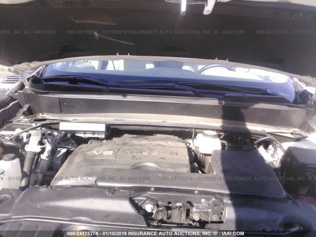 5N1DR2MN4HC620025 - 2017 NISSAN PATHFINDER S/SV/SL/PLATINUM WHITE photo 10