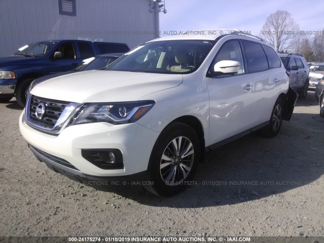5N1DR2MN4HC620025 - 2017 NISSAN PATHFINDER S/SV/SL/PLATINUM WHITE photo 2