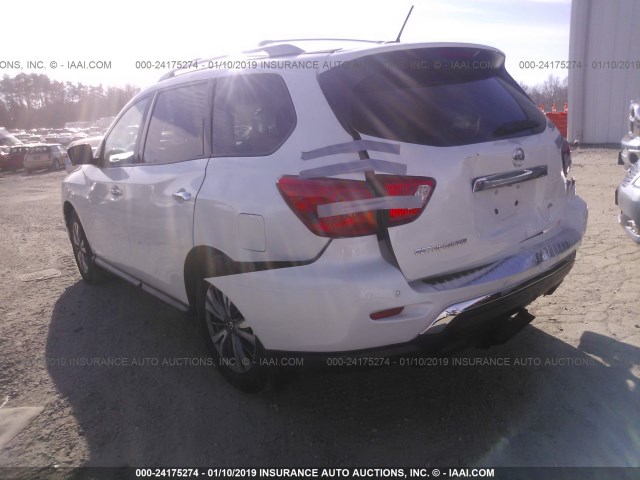 5N1DR2MN4HC620025 - 2017 NISSAN PATHFINDER S/SV/SL/PLATINUM WHITE photo 3