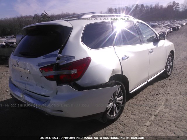 5N1DR2MN4HC620025 - 2017 NISSAN PATHFINDER S/SV/SL/PLATINUM WHITE photo 4