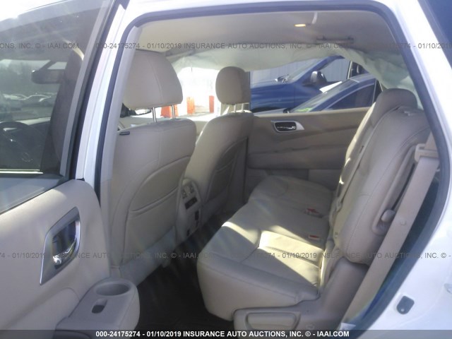 5N1DR2MN4HC620025 - 2017 NISSAN PATHFINDER S/SV/SL/PLATINUM WHITE photo 8
