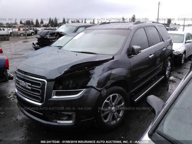 1GKKRRKD6EJ136206 - 2014 GMC ACADIA SLT-1 GRAY photo 2