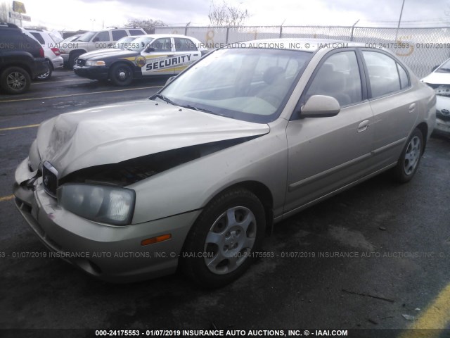 KMHDN45D23U690459 - 2003 HYUNDAI ELANTRA GLS/GT GOLD photo 2