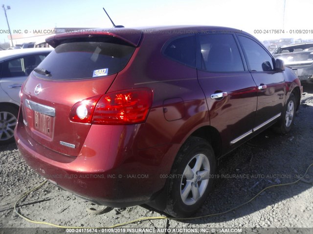 JN8AS5MT8CW273578 - 2012 NISSAN ROGUE S/SV MAROON photo 4