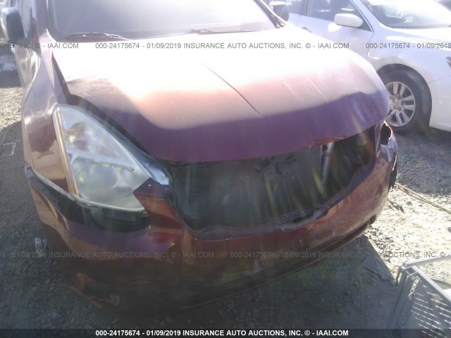 JN8AS5MT8CW273578 - 2012 NISSAN ROGUE S/SV MAROON photo 6