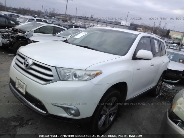 5TDDK3EHXCS122152 - 2012 TOYOTA HIGHLANDER LIMITED WHITE photo 2