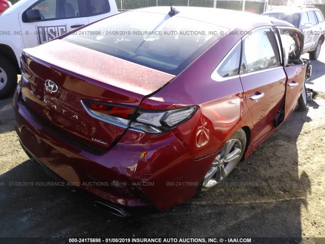 5NPE34AFXJH703567 - 2018 HYUNDAI SONATA SPORT/LIMITED RED photo 4