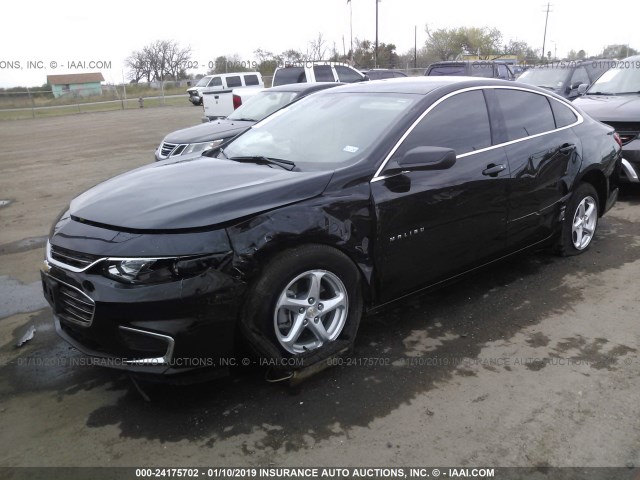 1G1ZB5ST4JF108974 - 2018 CHEVROLET MALIBU LS BLACK photo 2