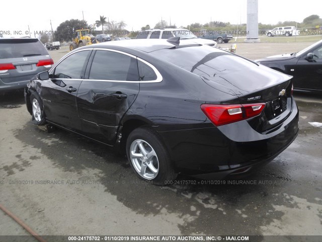 1G1ZB5ST4JF108974 - 2018 CHEVROLET MALIBU LS BLACK photo 3