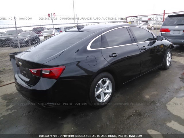 1G1ZB5ST4JF108974 - 2018 CHEVROLET MALIBU LS BLACK photo 4