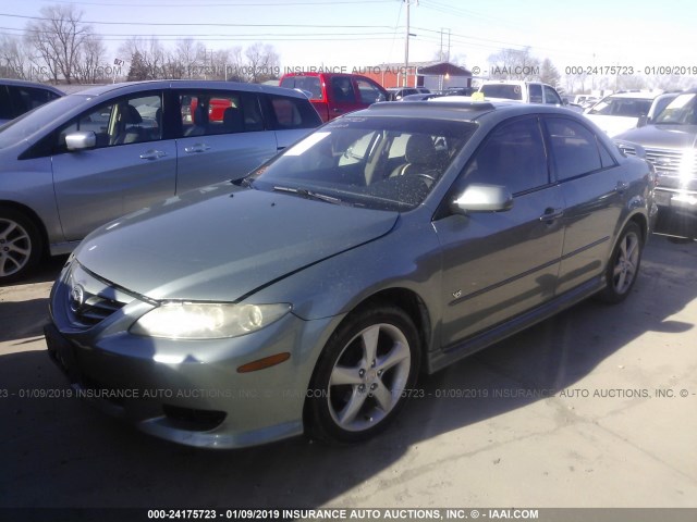 1YVHP80D555M10281 - 2005 MAZDA 6 S GREEN photo 2