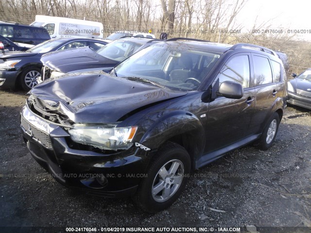 JA4AS2AW6AZ006583 - 2010 MITSUBISHI OUTLANDER ES BLACK photo 2