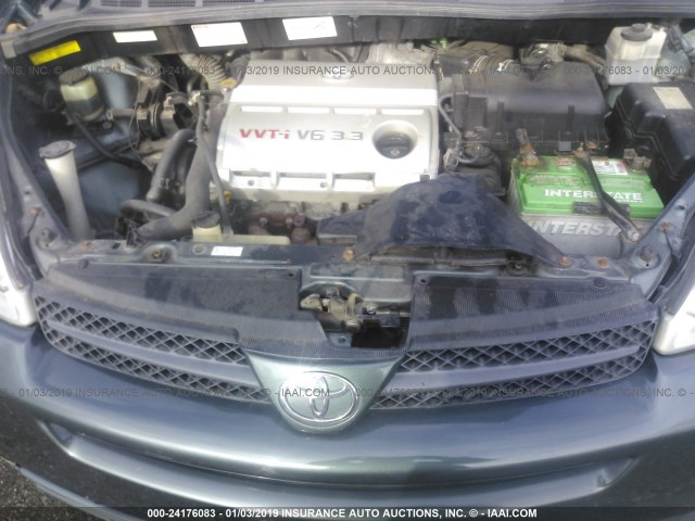 5TDBA22CX5S041040 - 2005 TOYOTA SIENNA XLE/XLE LIMITED GREEN photo 10