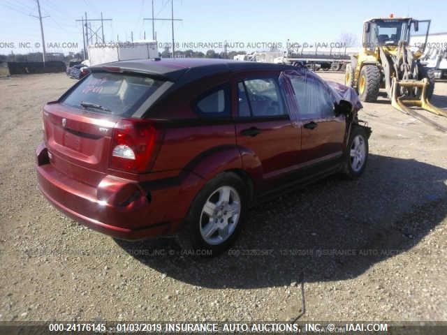 1B3HB48B28D691113 - 2008 DODGE CALIBER SXT RED photo 4