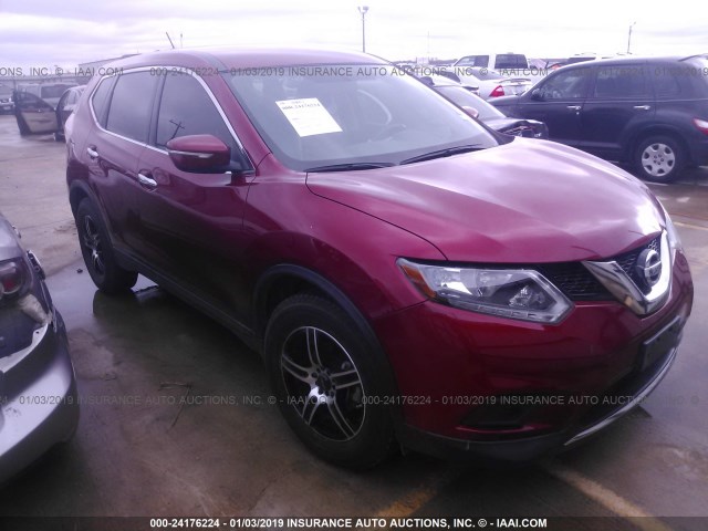 KNMAT2MV9FP511509 - 2015 NISSAN ROGUE S/SL/SV MAROON photo 1