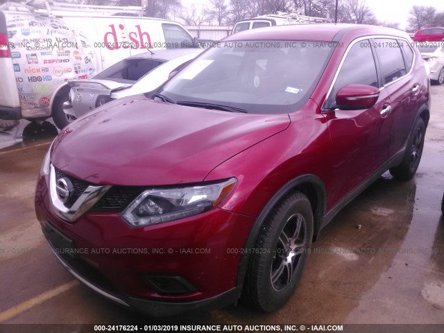 KNMAT2MV9FP511509 - 2015 NISSAN ROGUE S/SL/SV MAROON photo 2