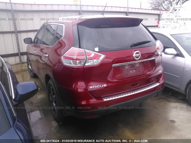 KNMAT2MV9FP511509 - 2015 NISSAN ROGUE S/SL/SV MAROON photo 3