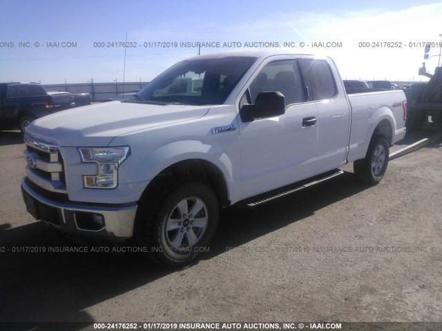 1FTFX1EF0HKC48760 - 2017 FORD F150 SUPER CAB WHITE photo 2