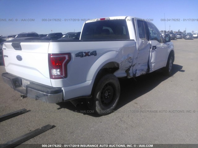 1FTFX1EF0HKC48760 - 2017 FORD F150 SUPER CAB WHITE photo 4