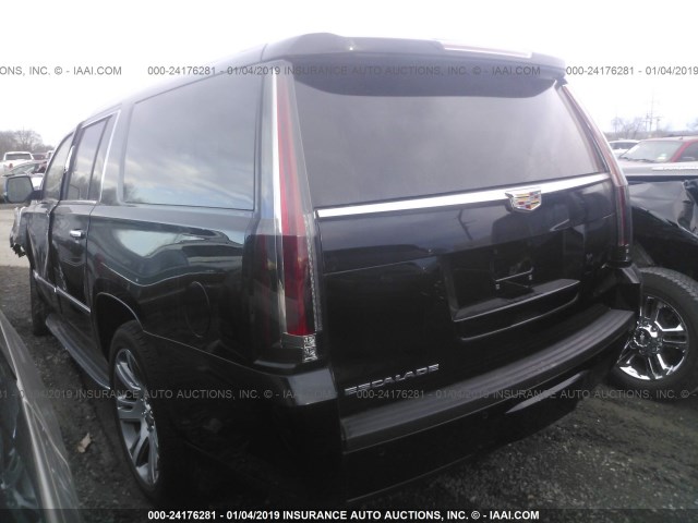 1GYS4HKJ9GR437691 - 2016 CADILLAC ESCALADE ESV LUXURY BLACK photo 3