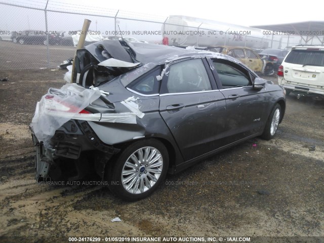 3FA6P0LU2DR388770 - 2013 FORD 4 DOOR SEDAN SE HYBRID GRAY photo 4