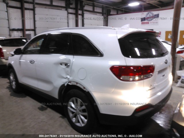 5XYPG4A37GG033592 - 2016 KIA SORENTO LX/L WHITE photo 3