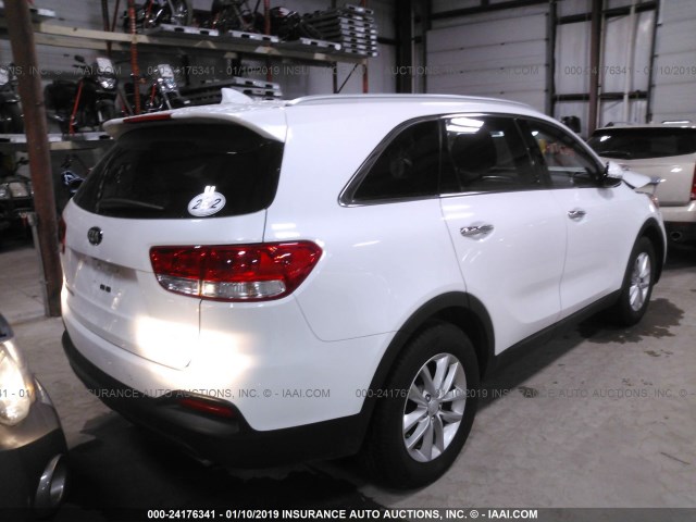 5XYPG4A37GG033592 - 2016 KIA SORENTO LX/L WHITE photo 4