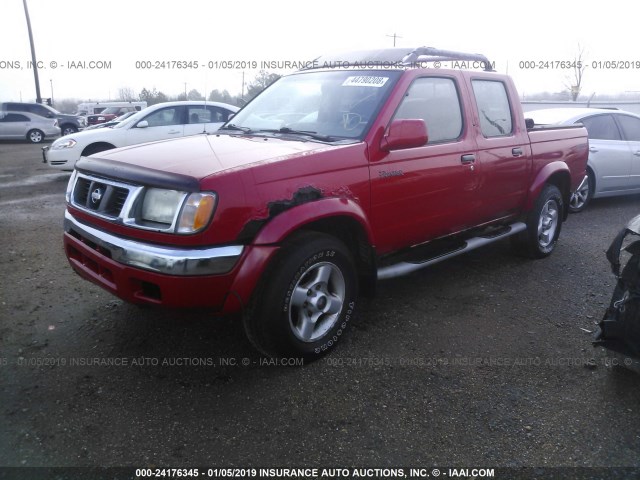 1N6ED27Y0YC395936 - 2000 NISSAN FRONTIER CREW CAB XE/CREW CAB SE RED photo 2