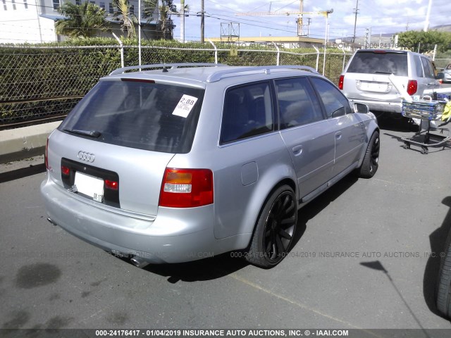 WAUXU64B12N081577 - 2002 AUDI S6 AVANT QUATTRO SILVER photo 4