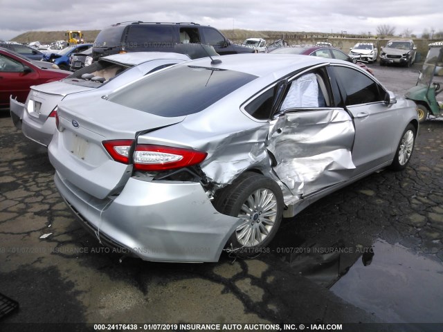 3FA6P0LU7DR149361 - 2013 FORD FUSION SE HYBRID SILVER photo 4