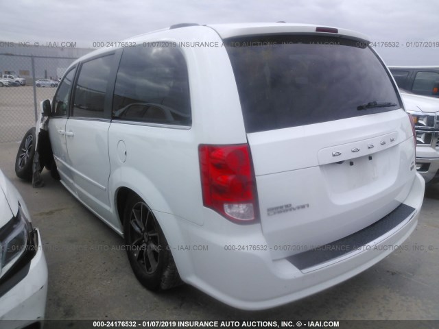 2C4RDGCG8HR861215 - 2017 DODGE GRAND CARAVAN SXT WHITE photo 3