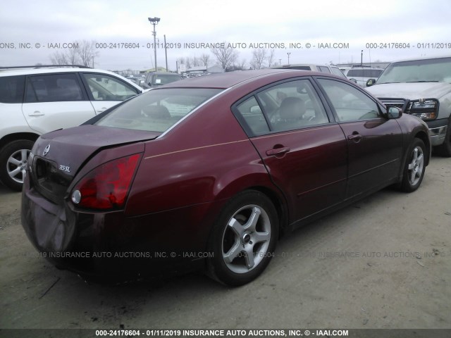 1N4BA41E25C867807 - 2005 NISSAN MAXIMA SE/SL RED photo 4