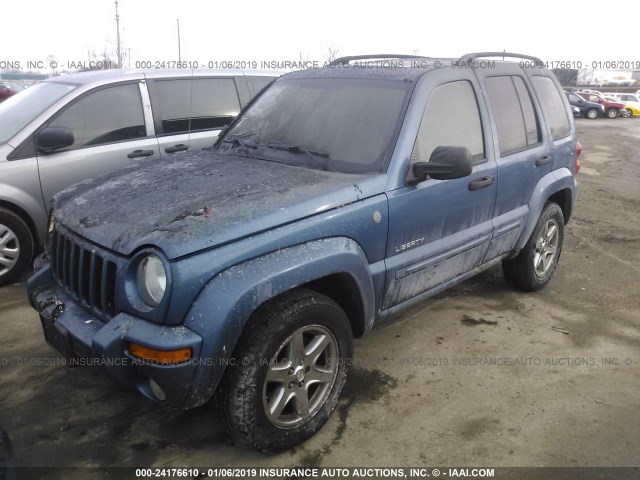 1J8GL58K24W290973 - 2004 JEEP LIBERTY LIMITED BLUE photo 2