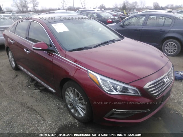 5NPE34AF5FH258419 - 2015 HYUNDAI SONATA SPORT/LIMITED BURGUNDY photo 1