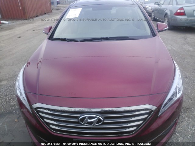 5NPE34AF5FH258419 - 2015 HYUNDAI SONATA SPORT/LIMITED BURGUNDY photo 6