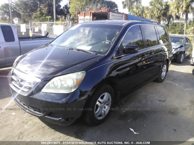 5FNRL38647B081444 - 2007 HONDA ODYSSEY EXL BLACK photo 2