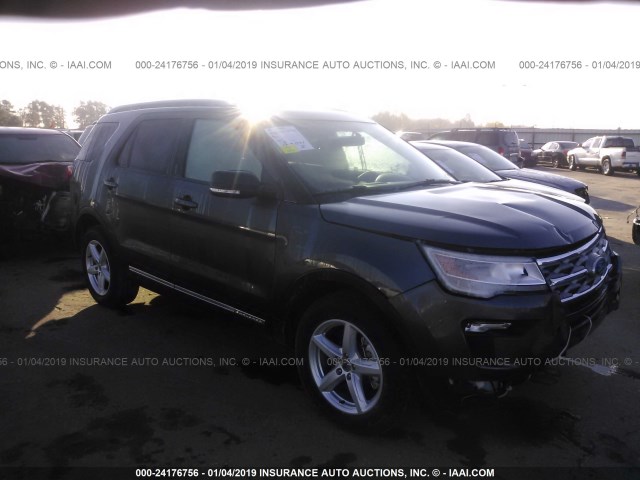 1FM5K7D84JGB77776 - 2018 FORD EXPLORER XLT GRAY photo 1