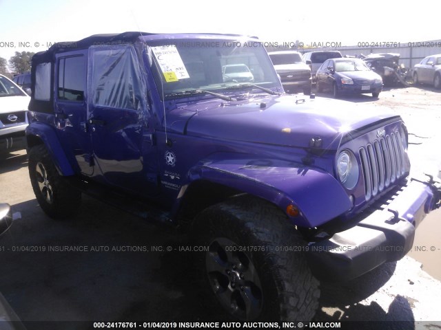 1C4BJWEG6HL672072 - 2017 JEEP WRANGLER UNLIMITE SAHARA PURPLE photo 1