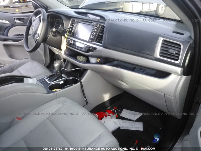 5TDJGRFH7KS054297 - 2019 TOYOTA HIGHLANDER HYBRID/XLE GRAY photo 5