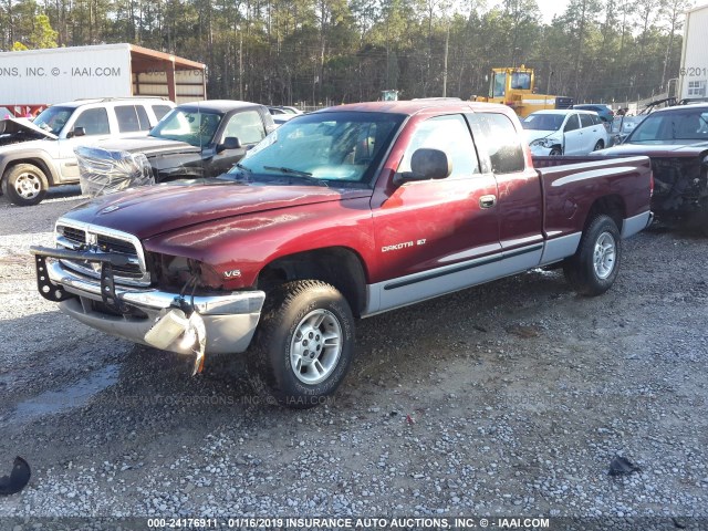 1B7GL22X0YS587148 - 2000 DODGE DAKOTA MAROON photo 2