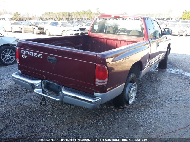 1B7GL22X0YS587148 - 2000 DODGE DAKOTA MAROON photo 4