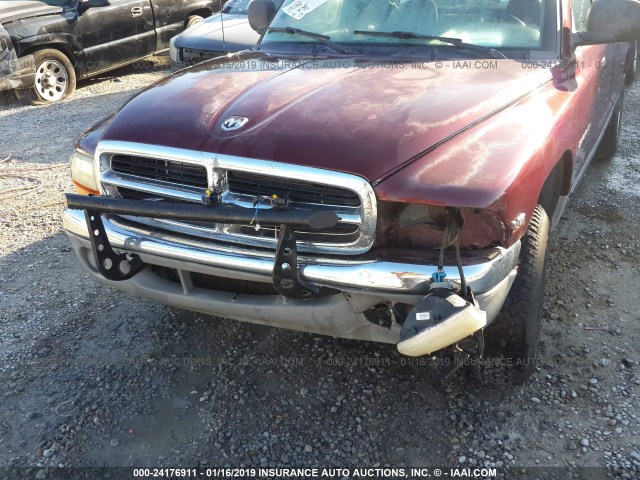 1B7GL22X0YS587148 - 2000 DODGE DAKOTA MAROON photo 6