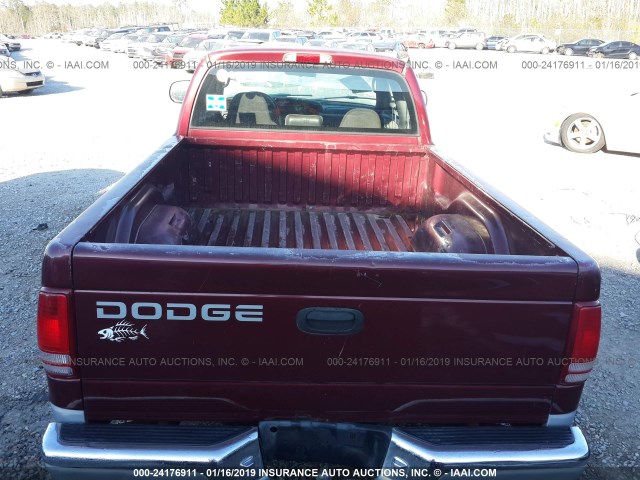 1B7GL22X0YS587148 - 2000 DODGE DAKOTA MAROON photo 8