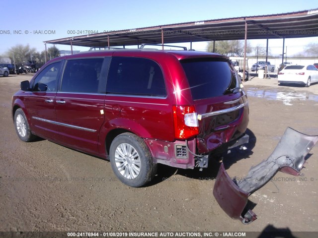 2C4RC1CG3CR411299 - 2012 CHRYSLER TOWN & COUNTRY TOURING L RED photo 3