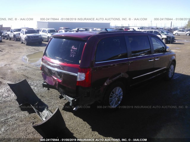 2C4RC1CG3CR411299 - 2012 CHRYSLER TOWN & COUNTRY TOURING L RED photo 4