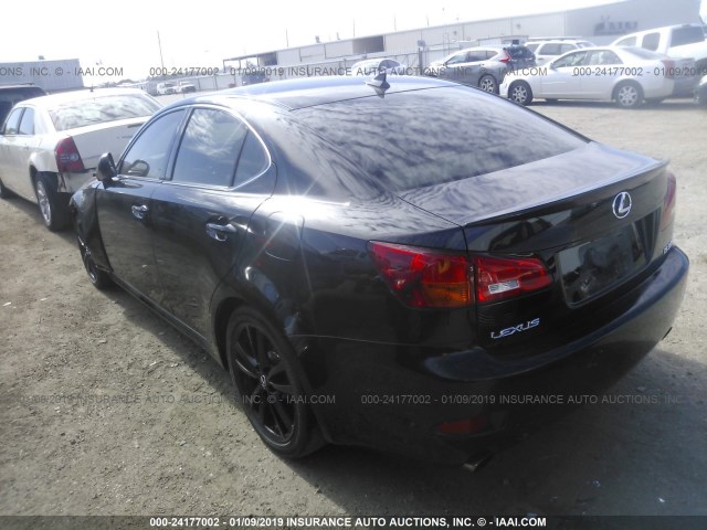 JTHBE262972010604 - 2007 LEXUS IS 350 BLACK photo 3