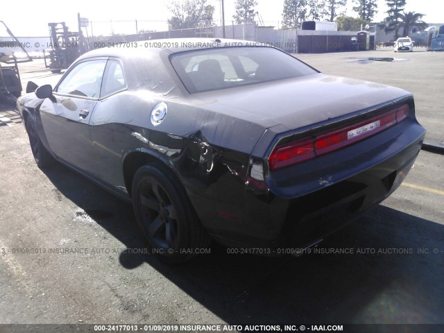 2C3CDYAG0EH196654 - 2014 DODGE CHALLENGER SXT BLACK photo 3