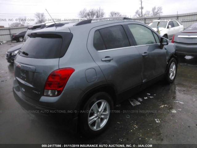 KL7CJLSB3FB058267 - 2015 CHEVROLET TRAX 1LT SILVER photo 4